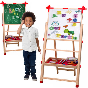 Double-Sided Art Board - Happysio Wooden Easel for Kids